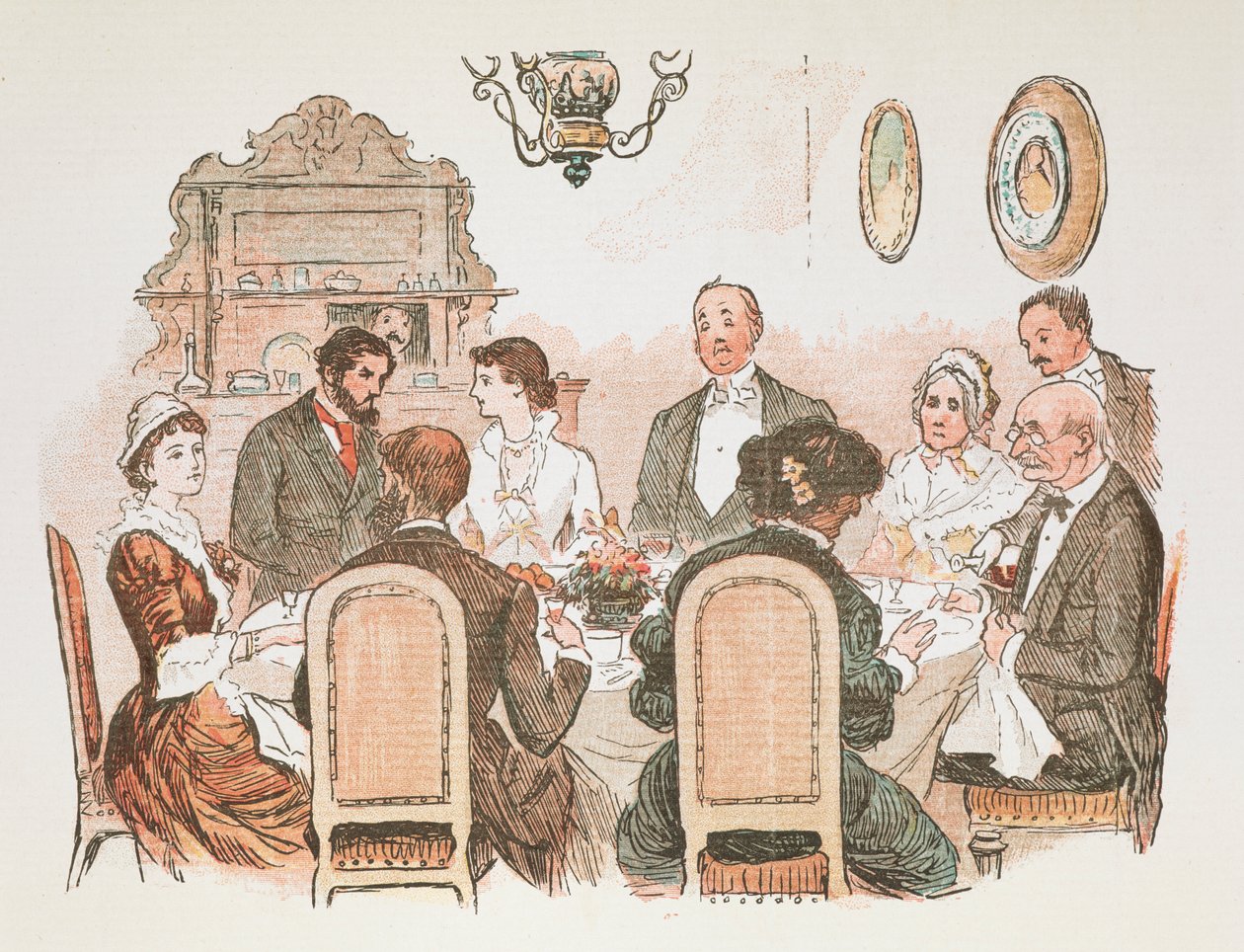 Jídelní scéna. od Randolph Caldecott