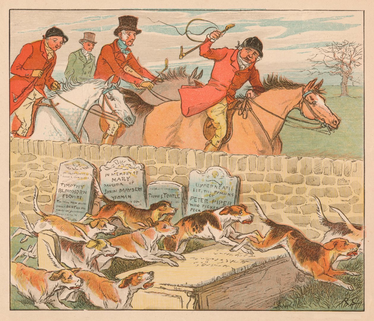 Když se psi objevili, c1883. od Randolph Caldecott