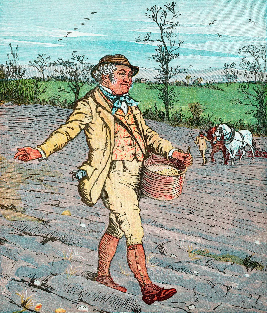Farmář vysévající semeno, 1881 od Randolph Caldecott