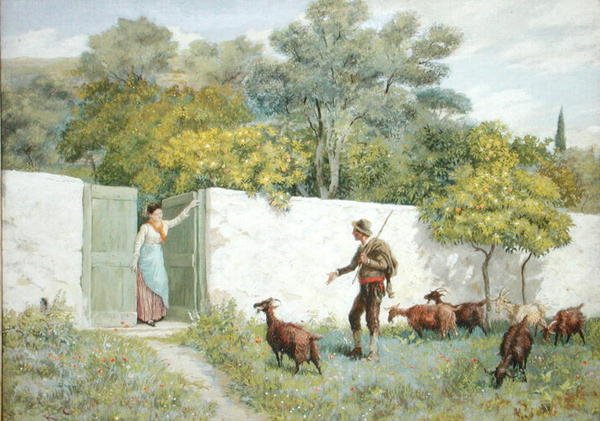 Scéna v Montone - Pastýř koz od Randolph Caldecott