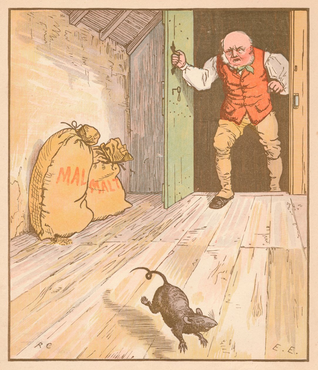 Krysa sežrala slad..., c1878. od Randolph Caldecott