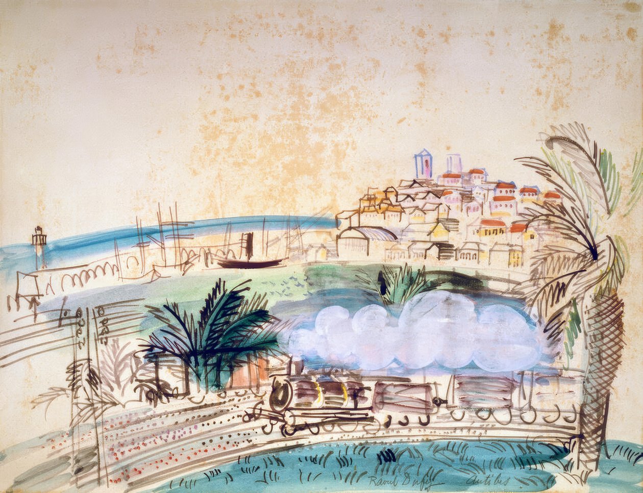 Antibes, železnice od Raoul Dufy