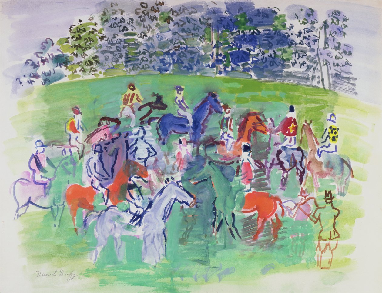 Na závodech, asi 1930-50 (kvaš) od Raoul Dufy