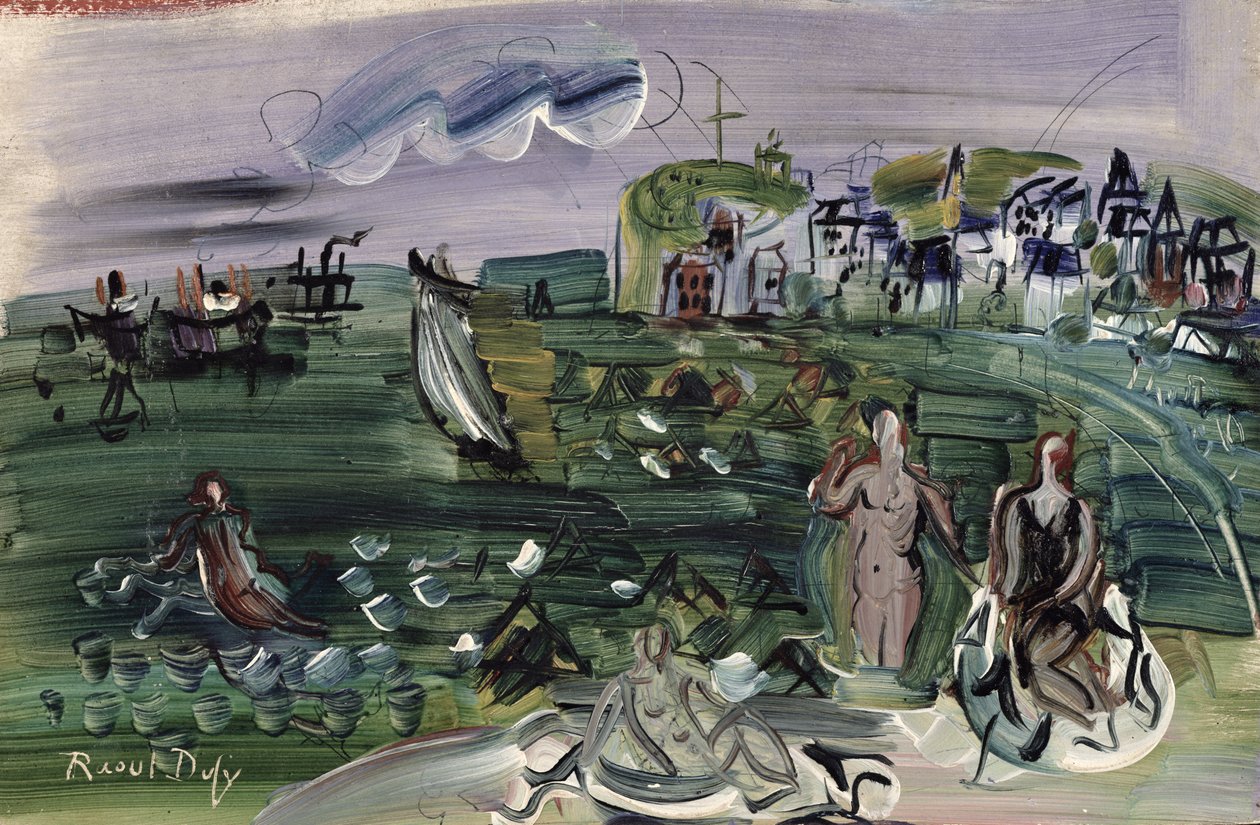 Koupající se v Sainte-Adresse (olej na plátně) od Raoul Dufy