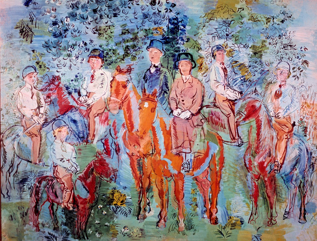 Jezdci v lese od Raoul Dufy