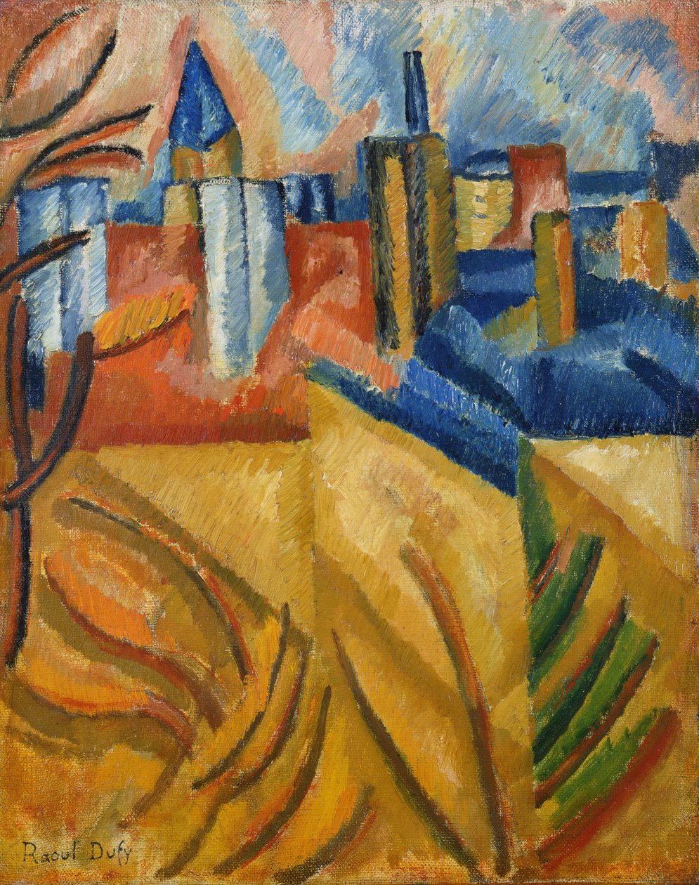 Střechy z ulice Seguier od Raoul Dufy