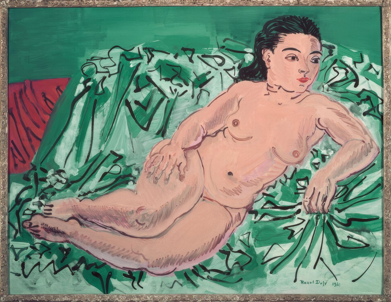 Akt na modré pohovce (nahá modelka Rosetti) od Raoul Dufy