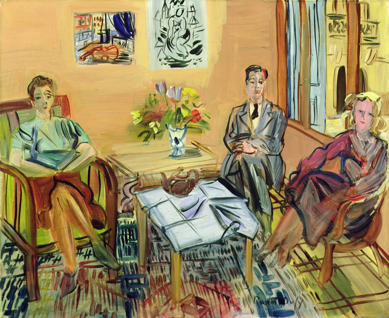 Tři sedící postavy od Raoul Dufy