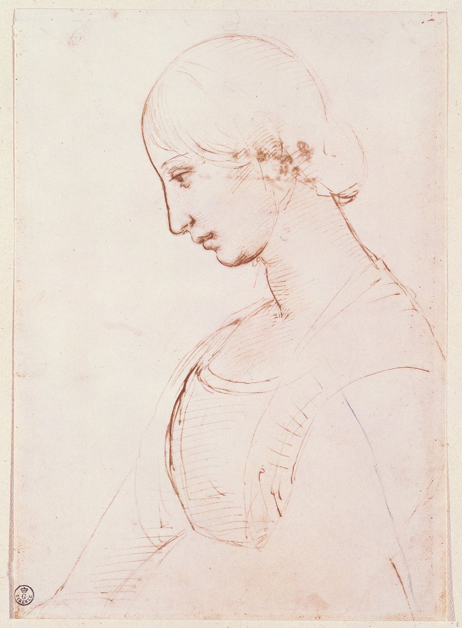 Portrét mladé ženy (pero a inkoust) od Raffaello Sanzio Raphael