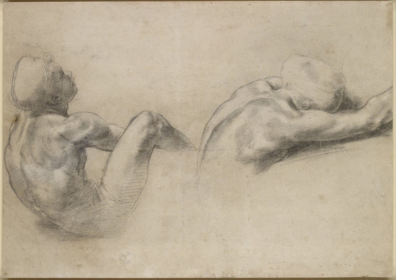 Recto: Dvě nahé studie, WA1846.210 od Raffaello Sanzio Raphael