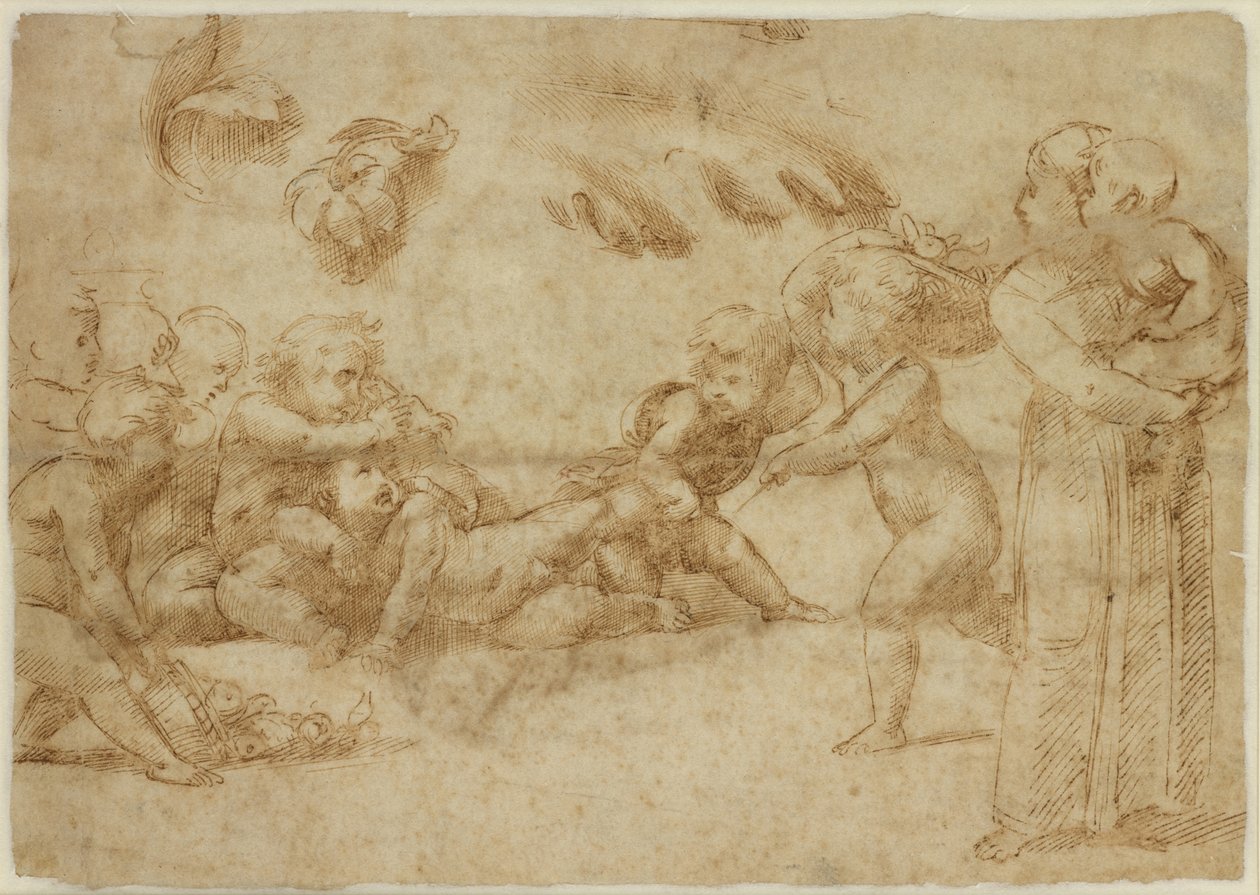 Verso: Amorini ve hře, WA1846.169 od Raffaello Sanzio Raphael