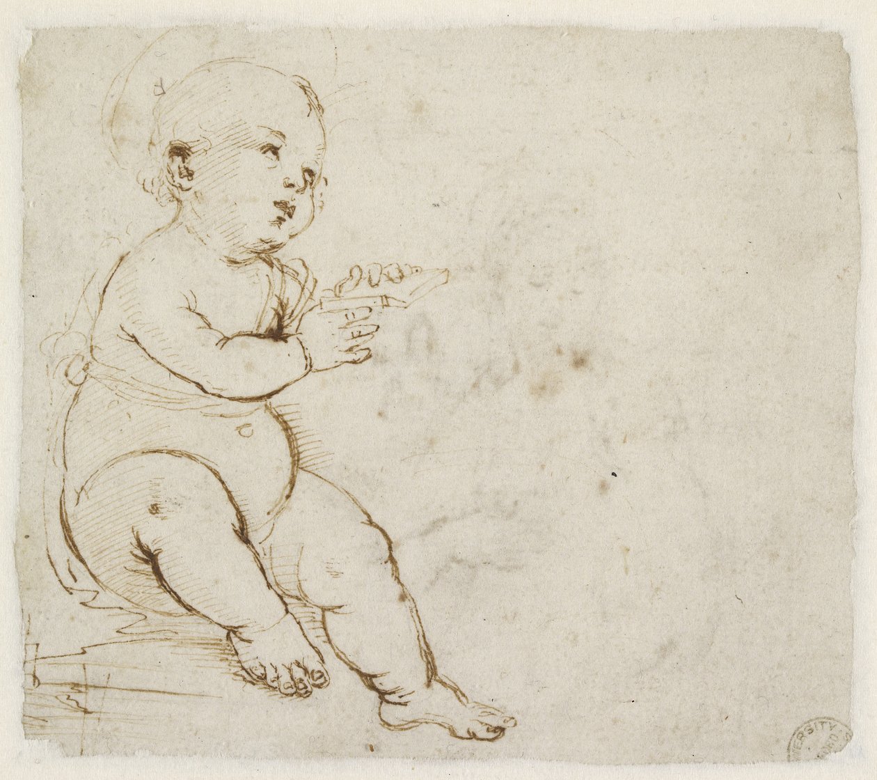 Verso: Study for the Christ Child, WA1846.152a od Raffaello Sanzio Raphael