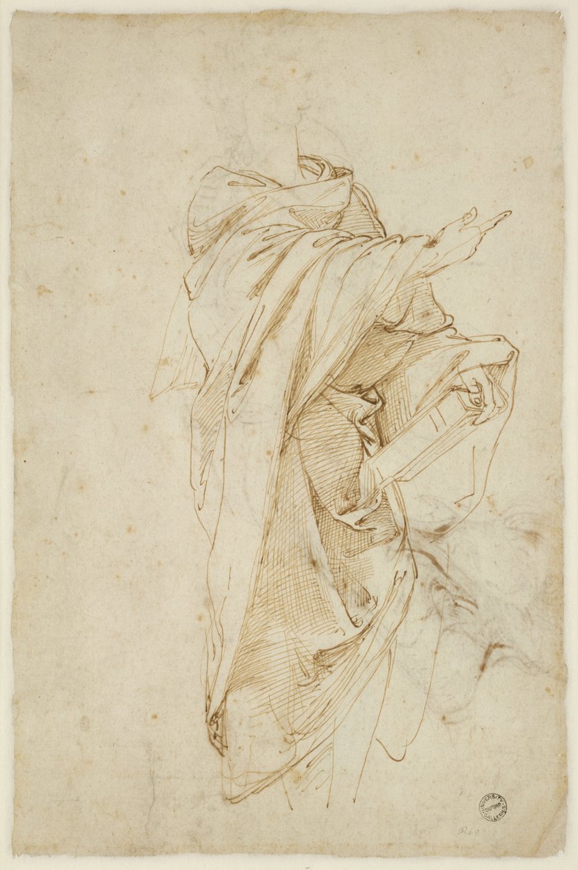 Verso: Studie pro postavu Virgila, WA1846.182 od Raffaello Sanzio Raphael