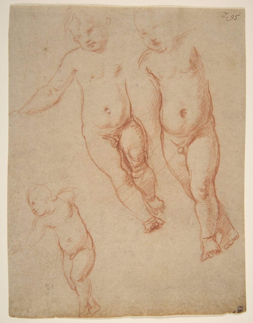 Studie o Kristu Dítěti, 1513–14 (křída na papíře) od Raffaello Sanzio Raphael