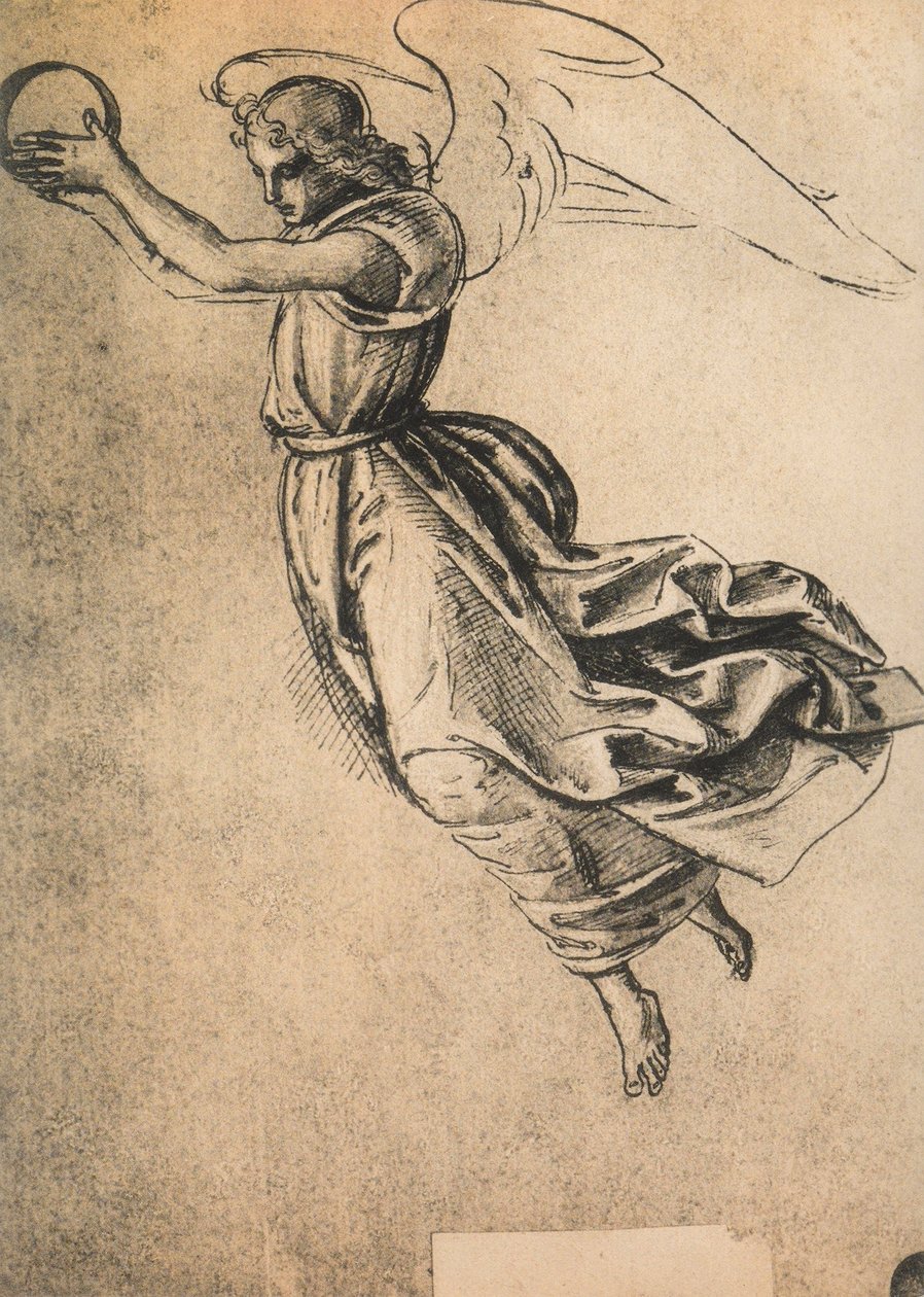 Anděl; kresba od Raphaela. Gallerie dellAccademia, Benátky od Raffaello Sanzio Raphael