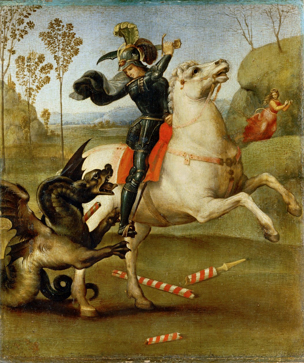 Svatý Jiří a drak ... od Raphael (1483 1520)