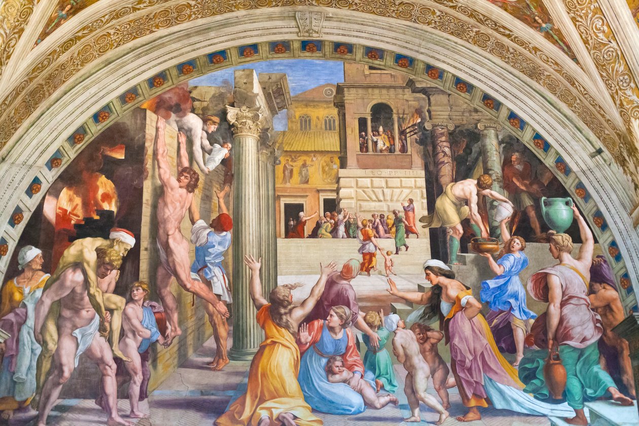 Oheň v borgu od Raphael (1483 1520)