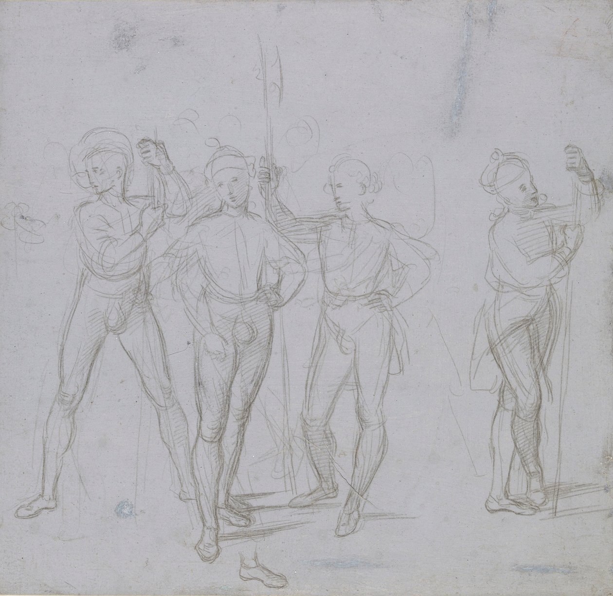 Skupina čtyř stojících vojáků, c1503. od Raphael