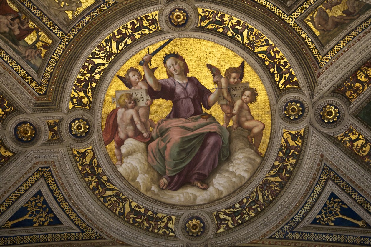 Lady Justice Fresh ve Stanza della Segnatura od Raffaello Sanzio Raphael
