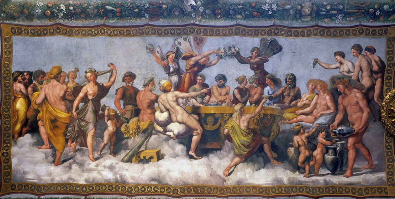 Svatební hostina Amor a Psyché, 1517. od Raphael