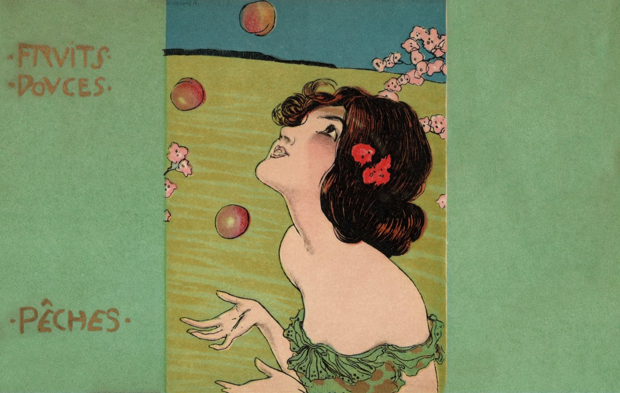 Broskve, kolem roku 1900 (ilustrace) od Raphael Kirchner
