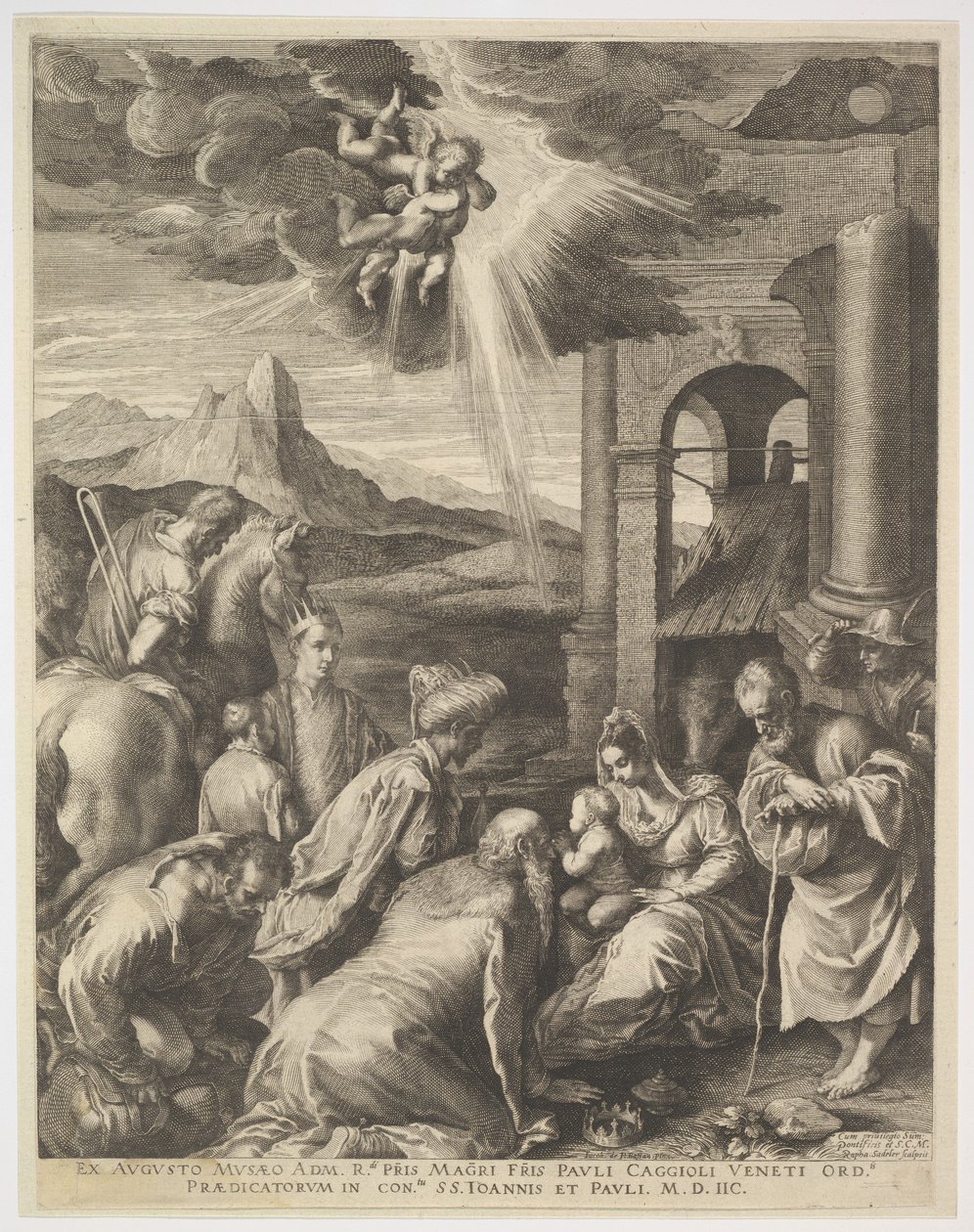 Klanění tří králů, 1598. od Raphael Sadeler