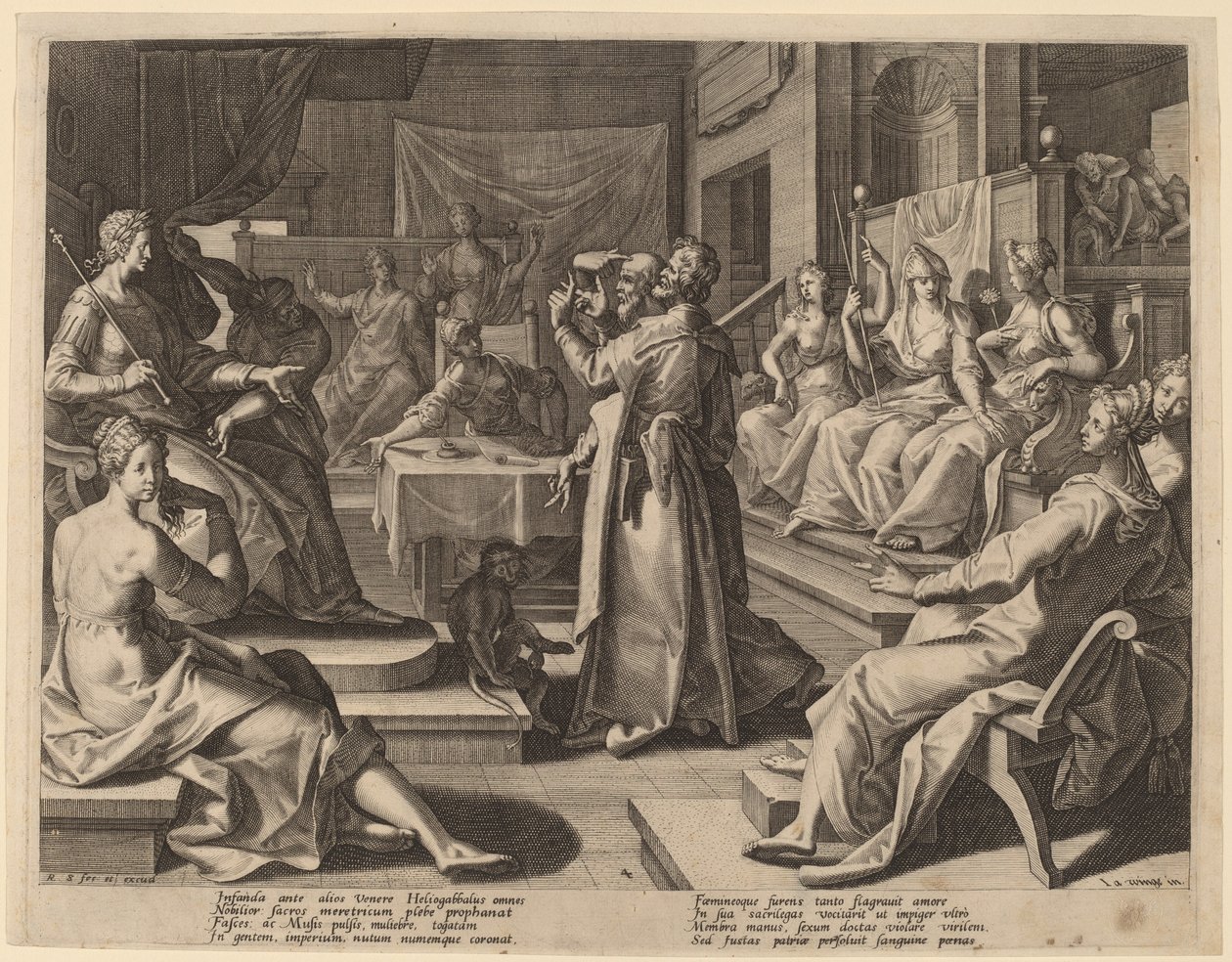 Heliogabalus a moudré ženy, 1589. od Raphael Sadeler