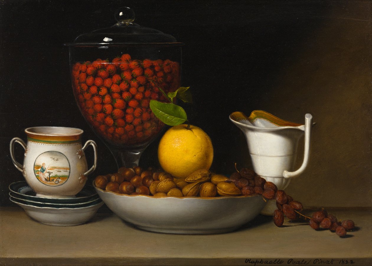 Zátiší – Jahody, ořechy atd., 1822. od Raphaelle Peale
