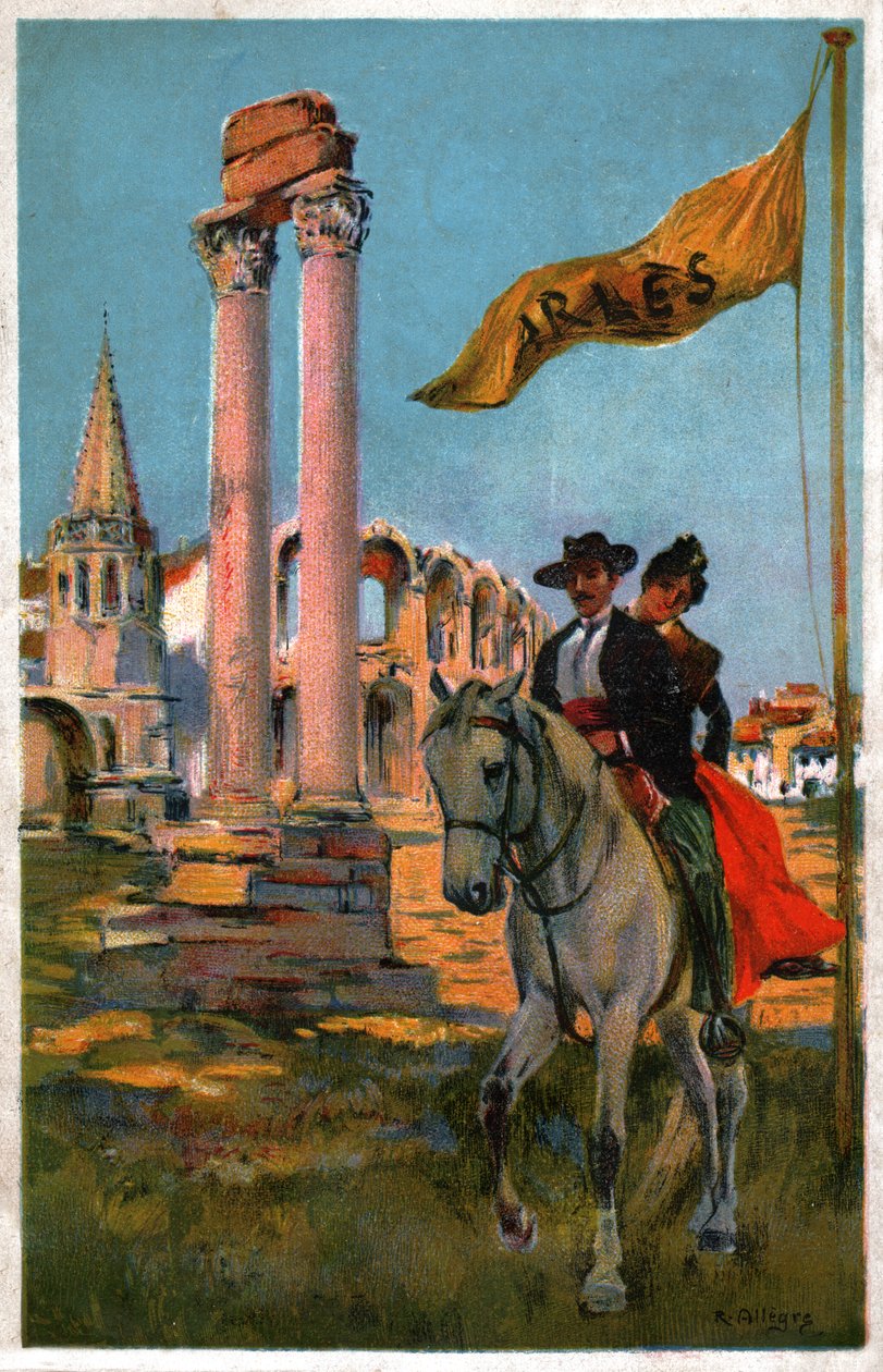 Město Arles. (Ilustrace, cca 1920) od Raymond Allegre