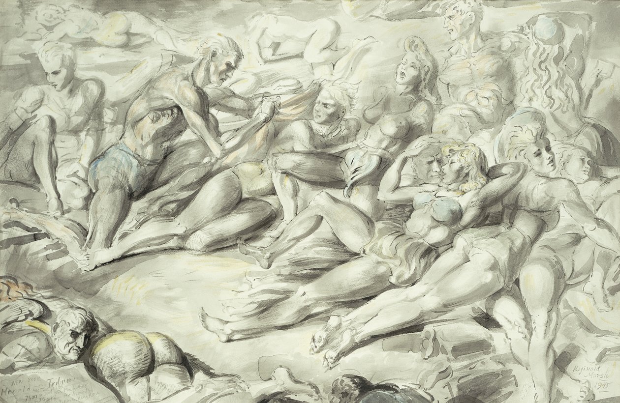 Pláž Coney Island od Reginald Marsh