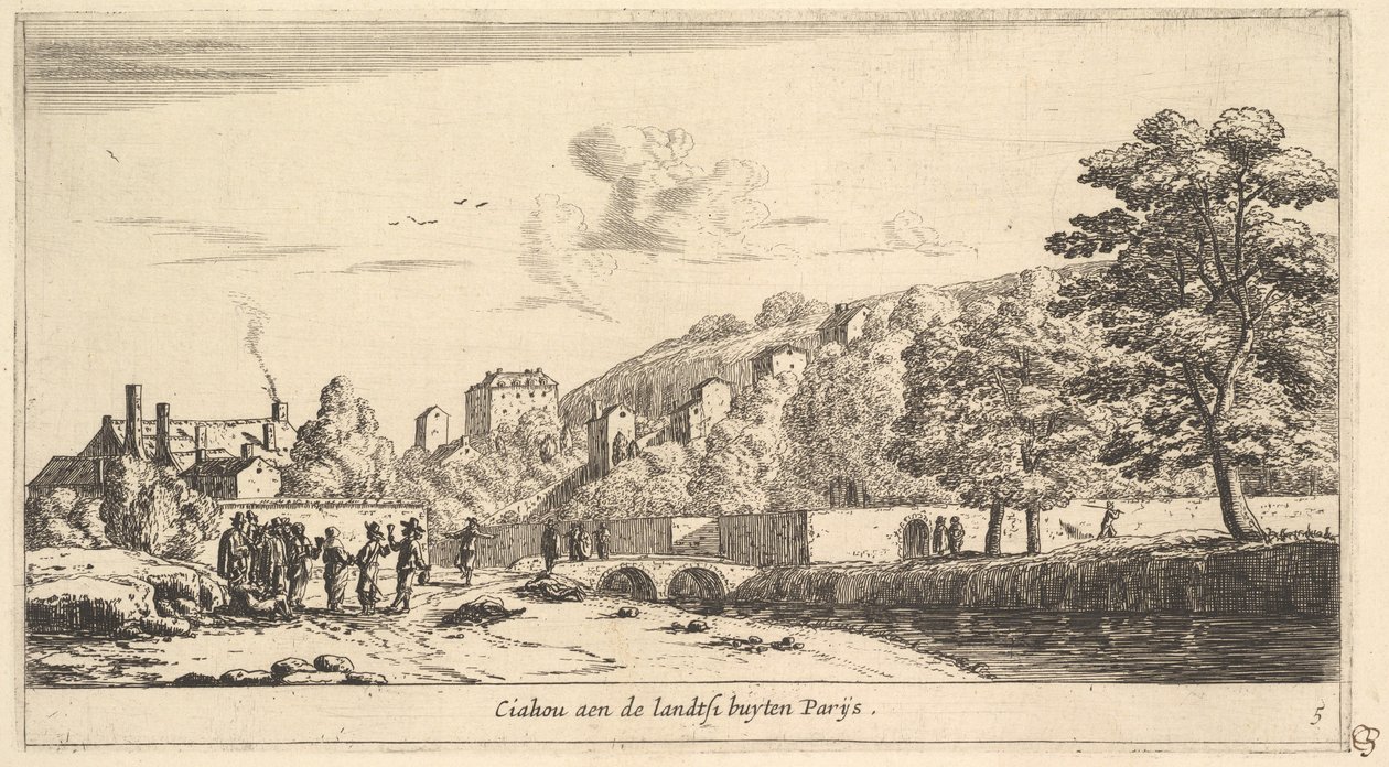 Pohled na Chaillot v Paříži, 17. století. od Reinier Zeeman
