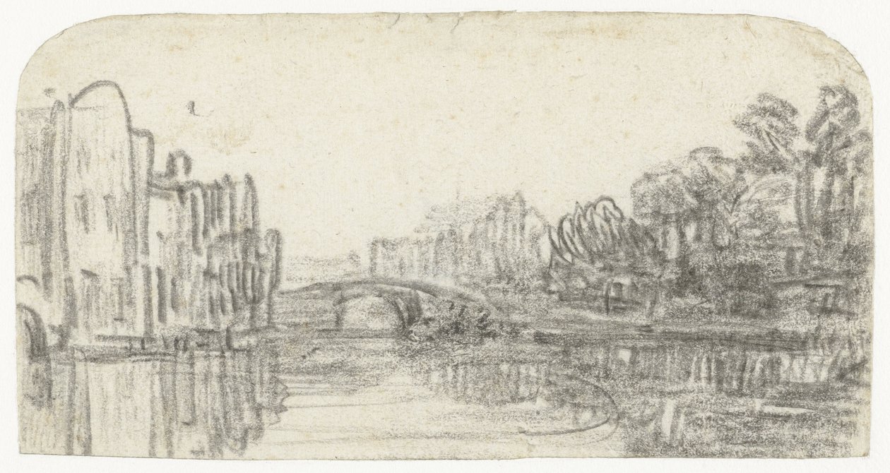 Pohled na Nieuwezijds Voorburgwal v Amsterdamu od Rembrandt van Rijn