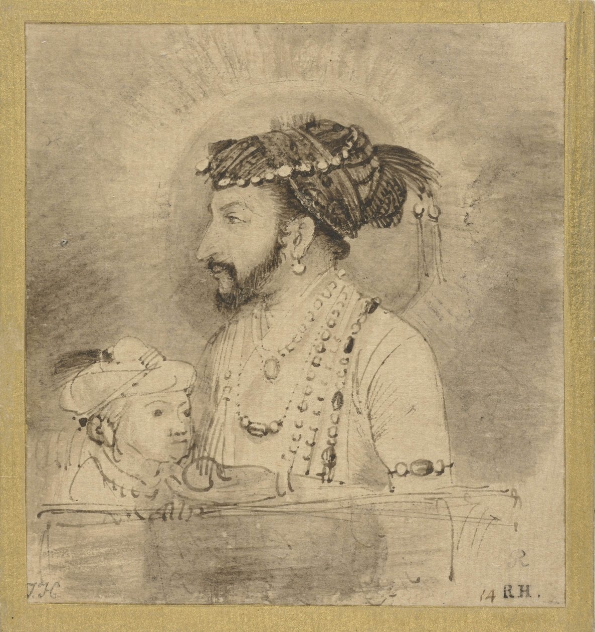 Shah Jahan a jeho syn, kolem 1656-58 od Rembrandt van Rijn