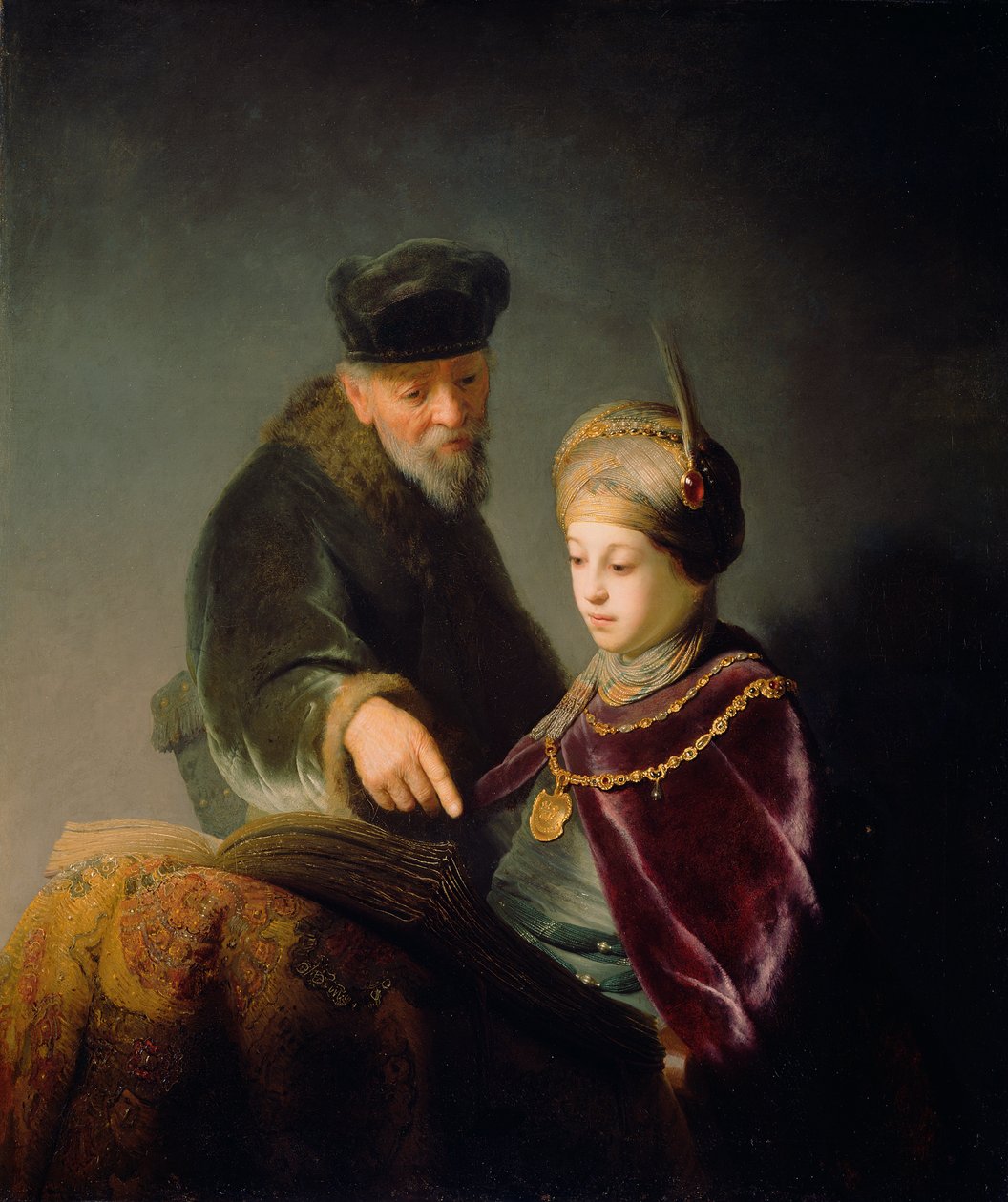 Mladý učenec a jeho vychovatel od Rembrandt van Rijn