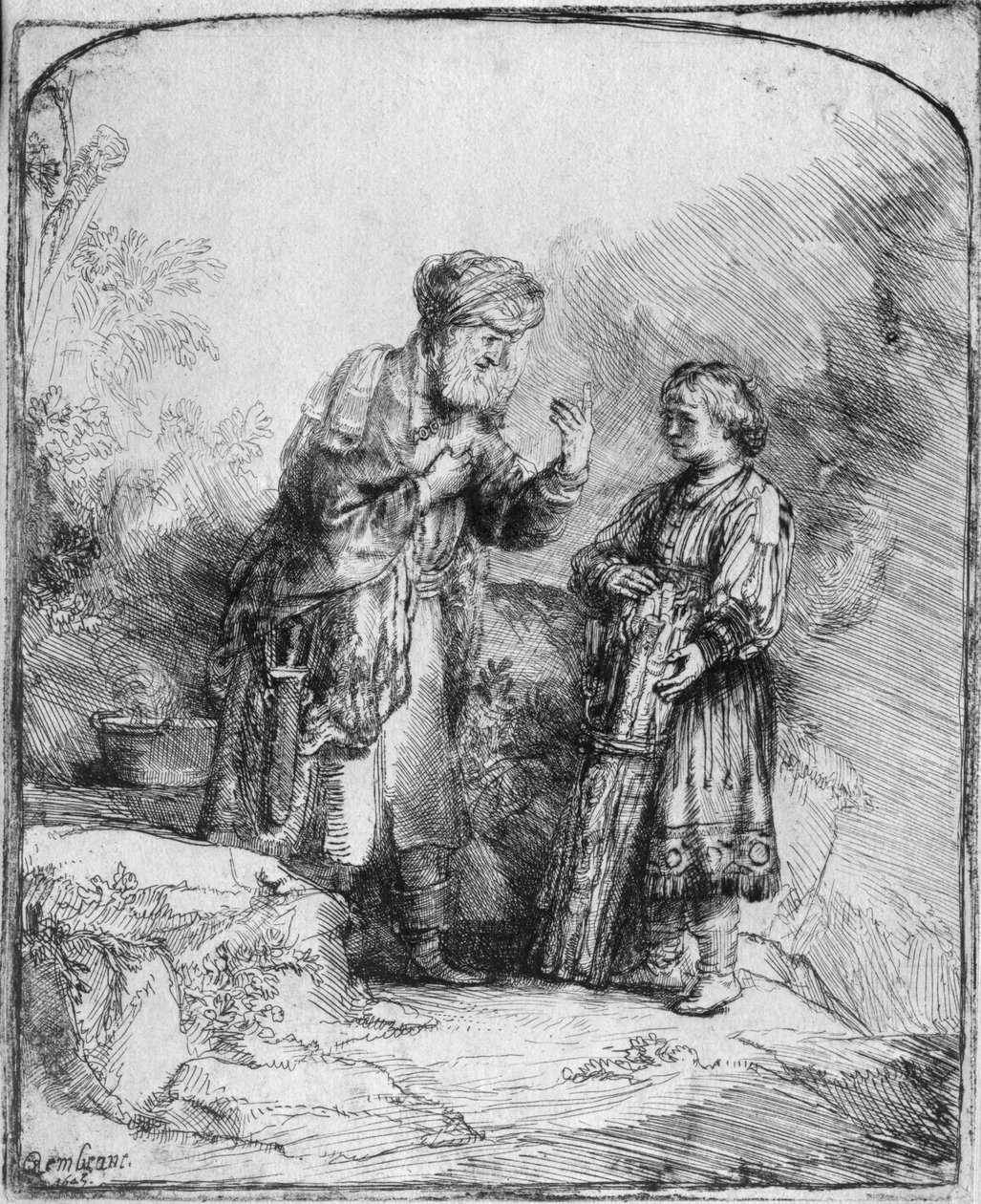 Abraham a Izák, 1645 od Rembrandt van Rijn