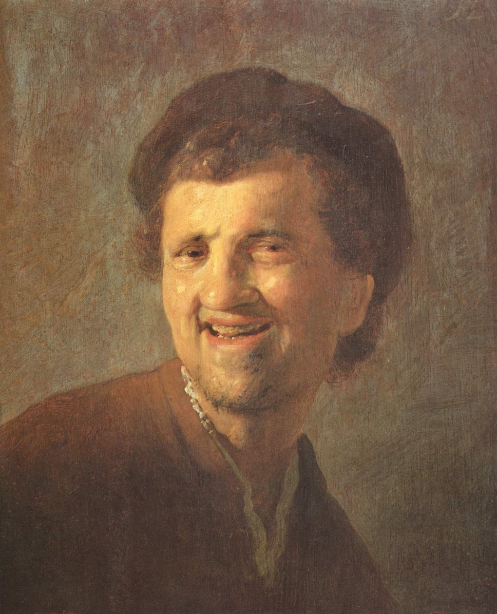 Busta smějícího se mladého muže od Rembrandt van Rijn