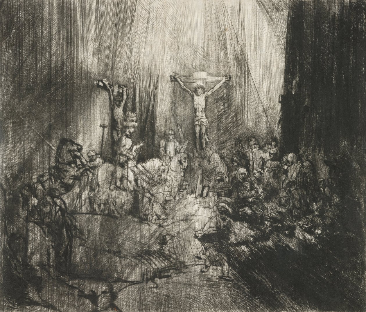 Kristus ukřižovaný mezi dvěma zloději (Tři kříže) od Rembrandt van Rijn