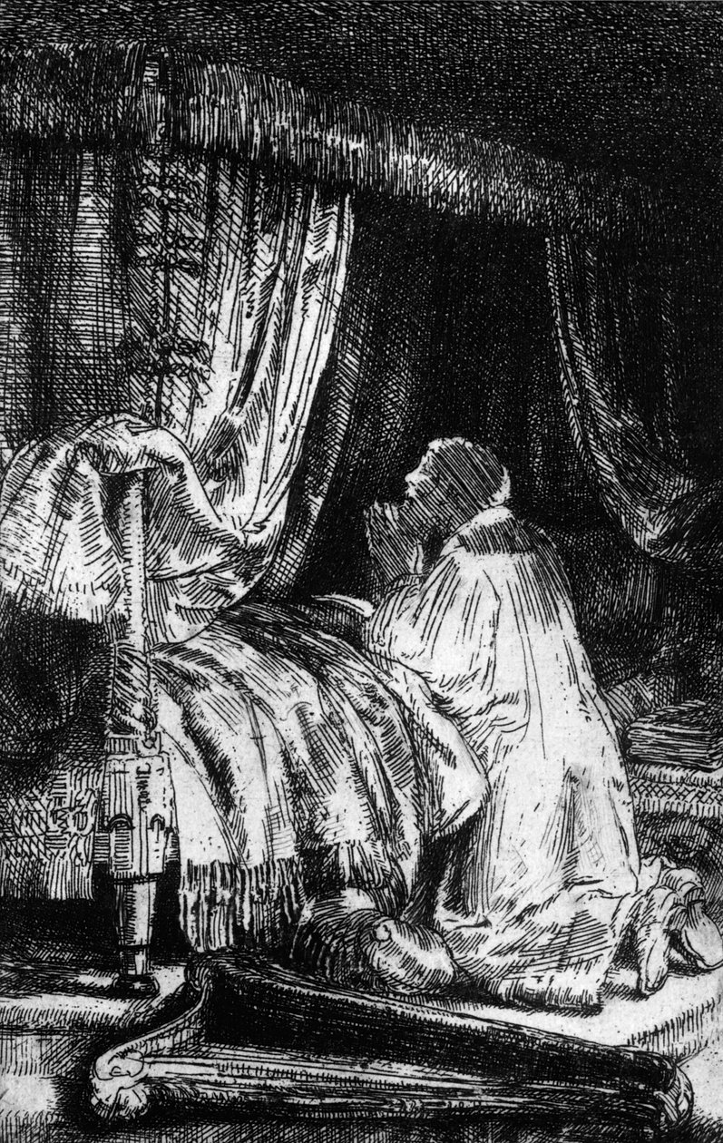 Král David při modlitbě, 1652 od Rembrandt van Rijn