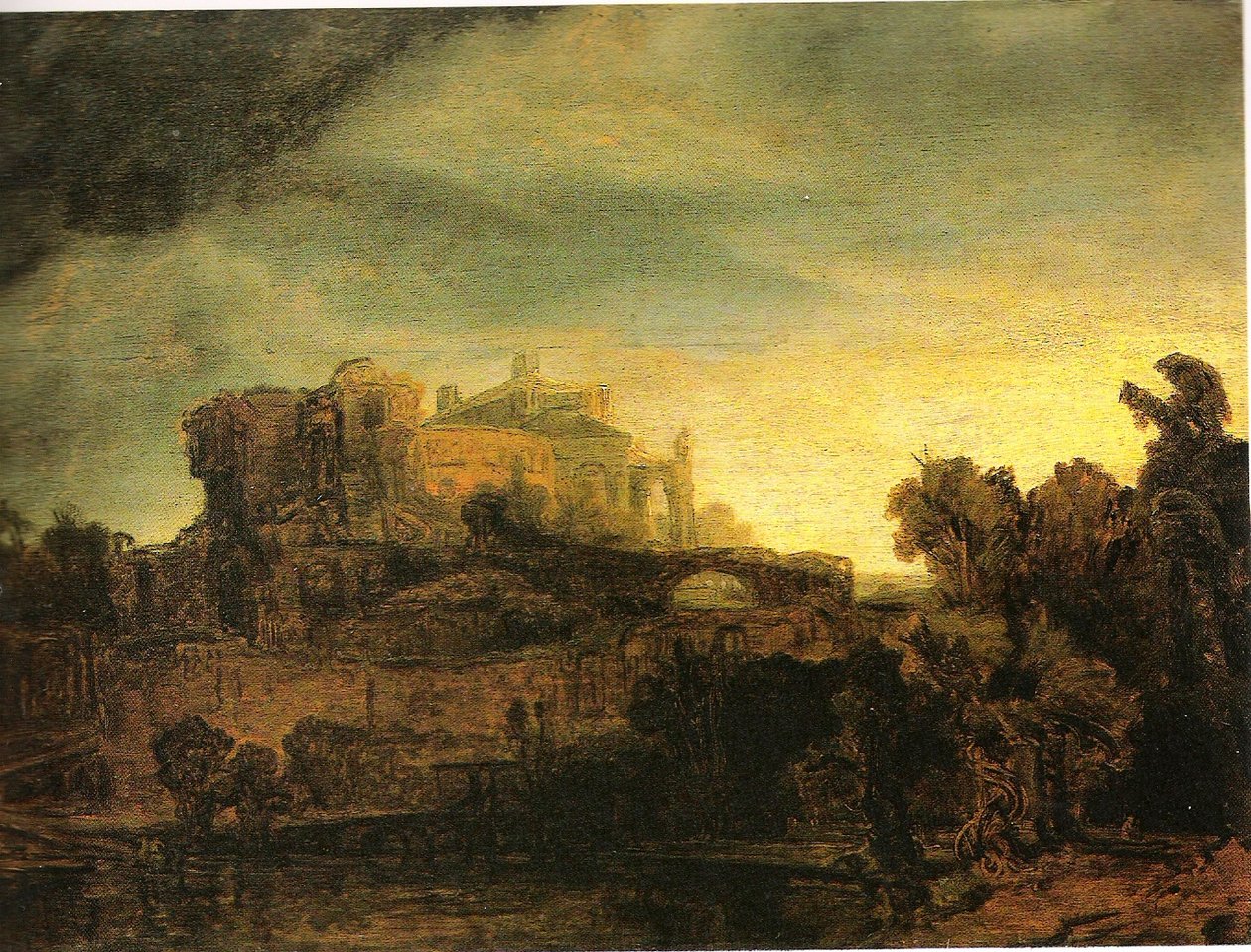 Krajina s budovami od Rembrandt van Rijn
