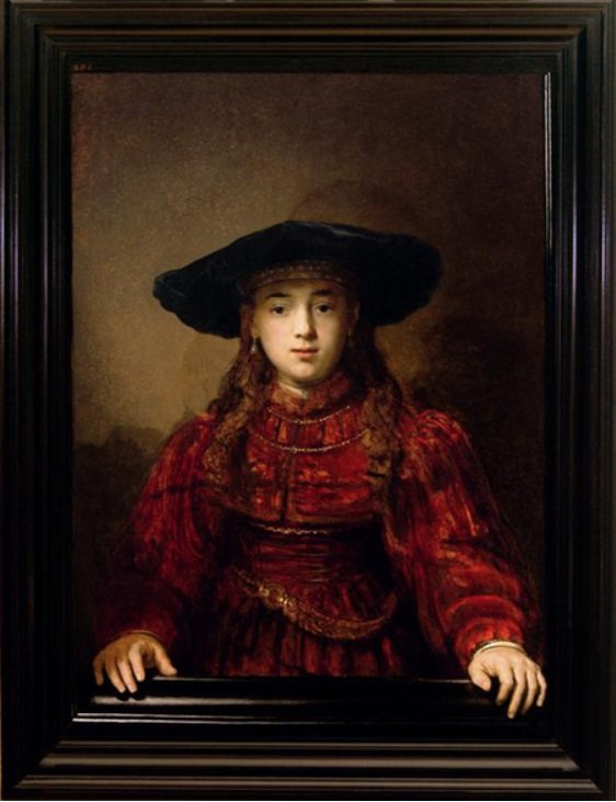 Dívka v rámečku obrázku od Rembrandt van Rijn
