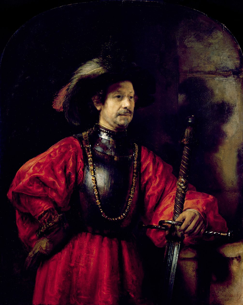 Portrét muže ve vojenském kostýmu, 1650 od Rembrandt van Rijn