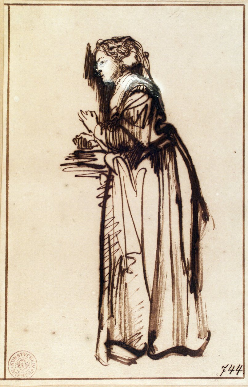 Saskia na svém WC od Rembrandt van Rijn