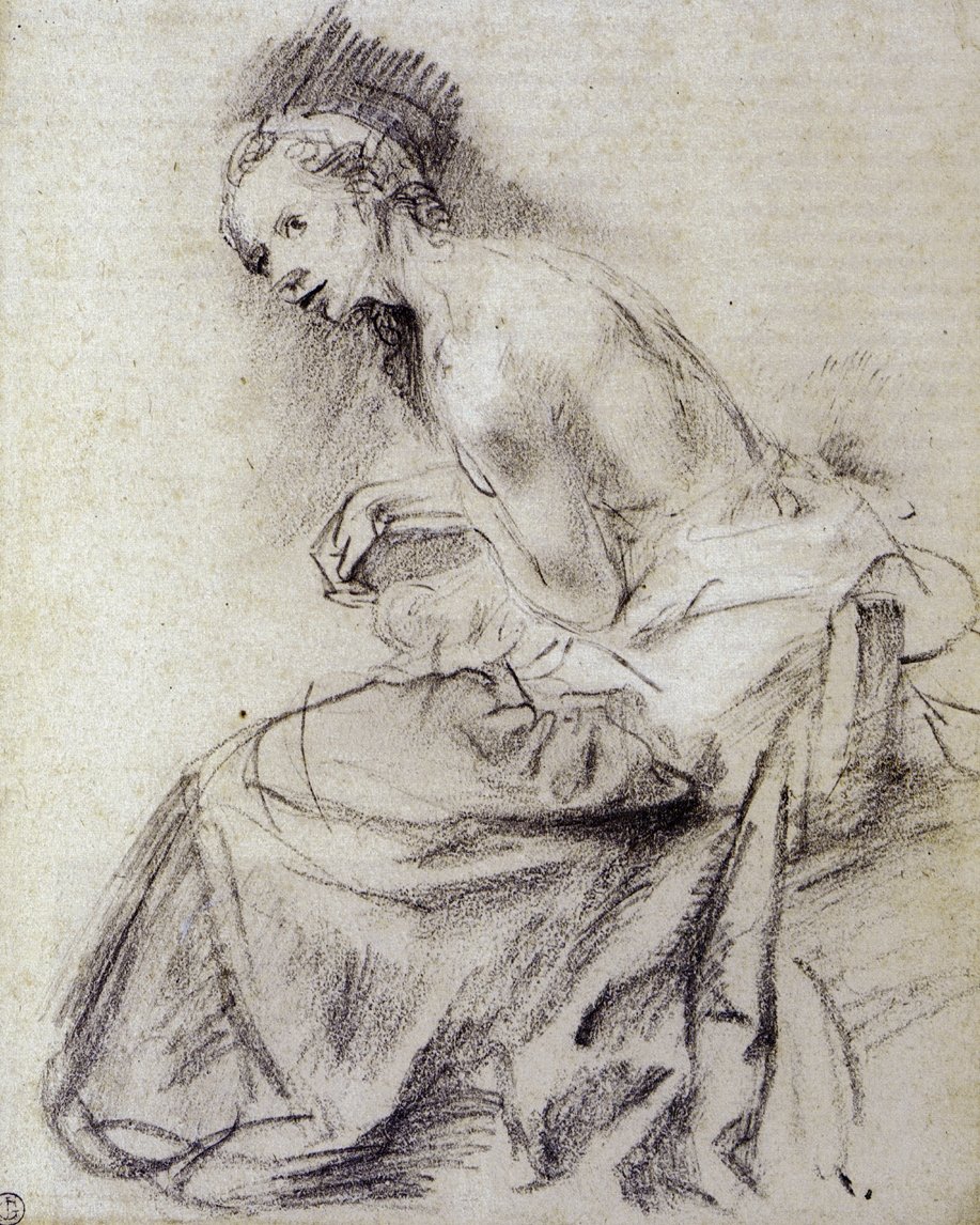Sedící akt ženy od Rembrandt van Rijn