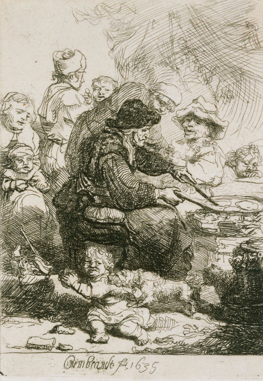 Pancake Woman, stav III od Rembrandt van Rijn