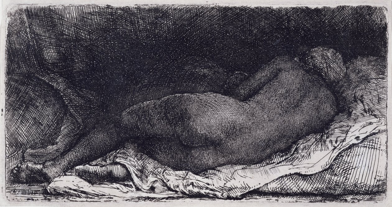Negress vleže od Rembrandt van Rijn