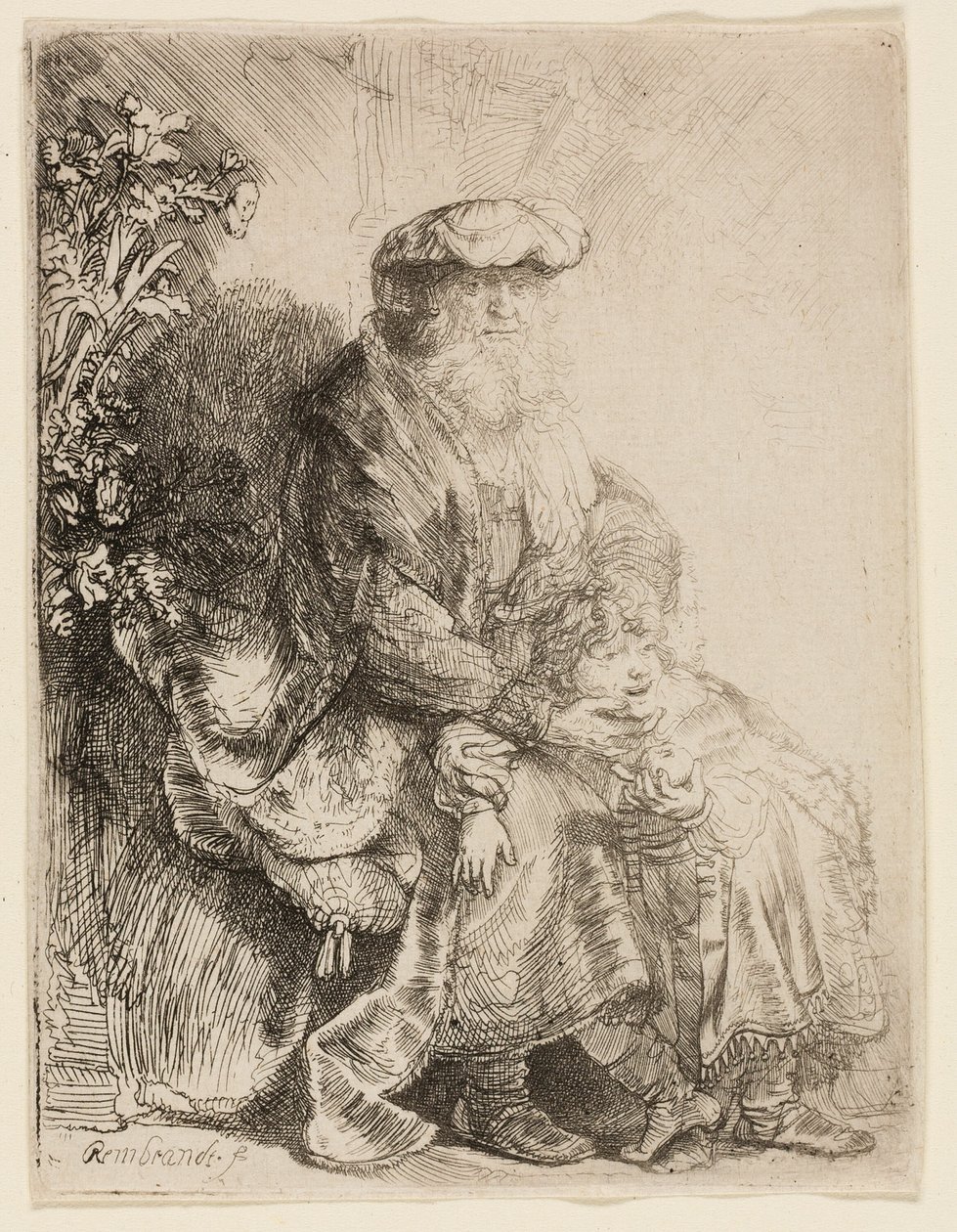 Abraham hladící Izáka od Rembrandt van Rijn