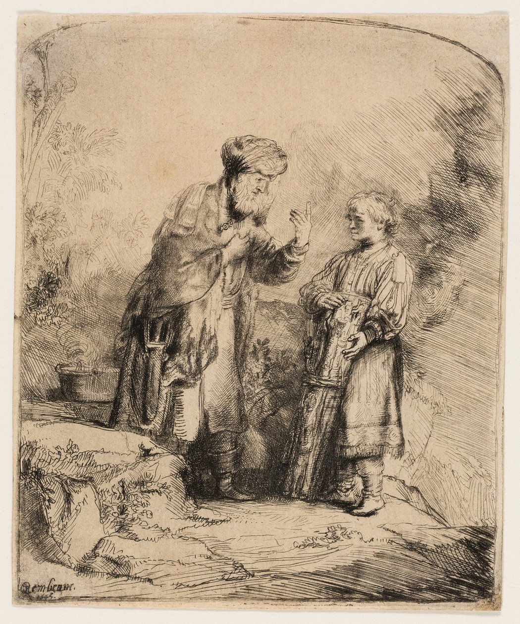 Abraham a Izák od Rembrandt van Rijn