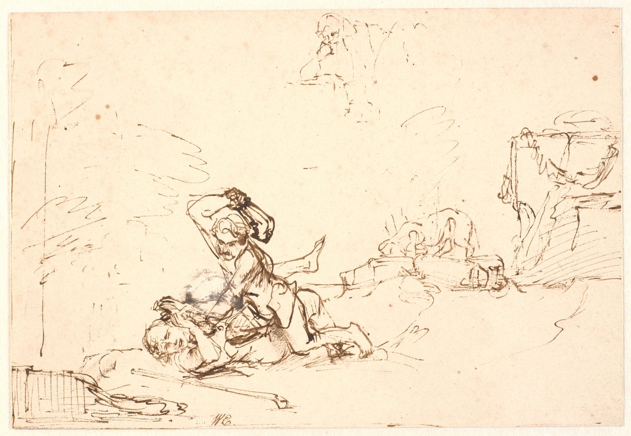Kain zabíjí Ábela od Rembrandt van Rijn