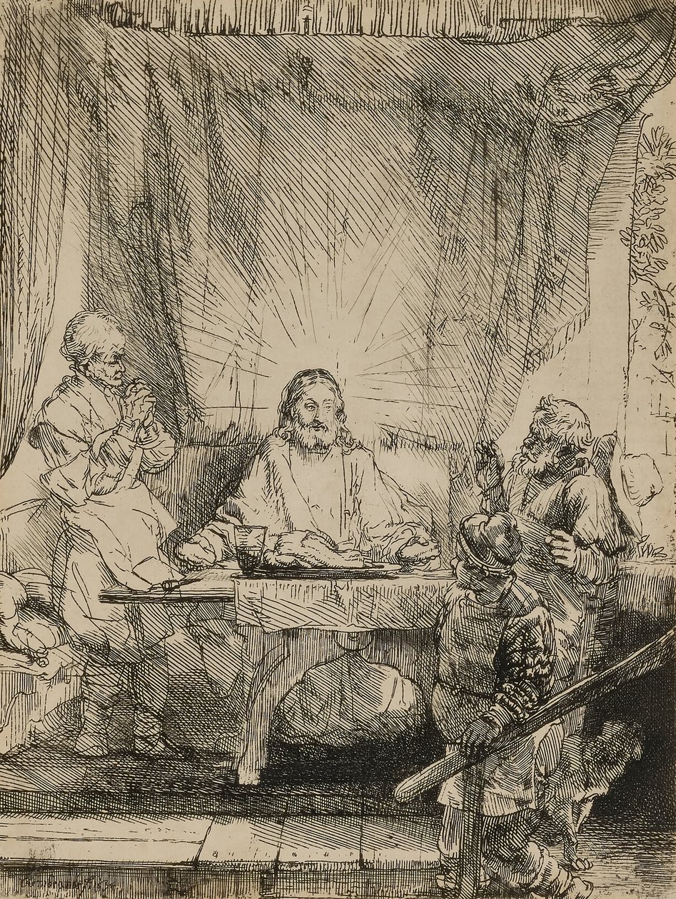 Kristus v Emauzích od Rembrandt van Rijn