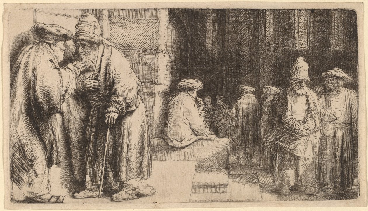 Židé v synagoze od Rembrandt van Rijn